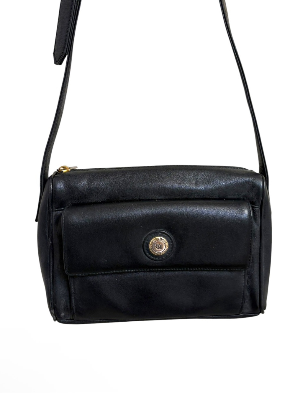 Carolina Herrera vintage Black Leather shoulder bag with